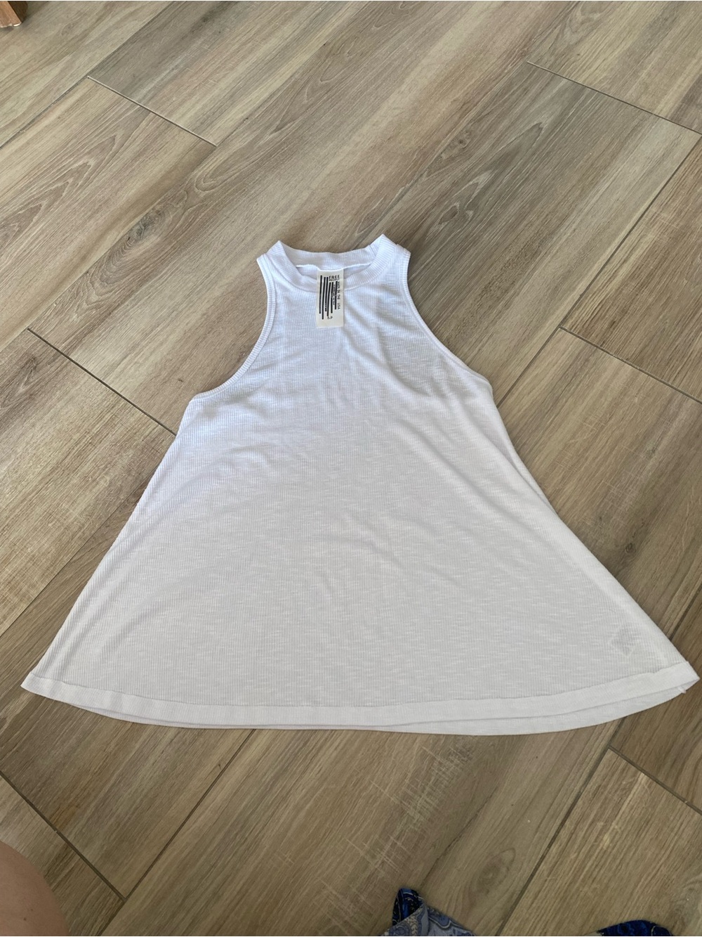 Free People Size Small White Ribbed Racerback Swing Tank